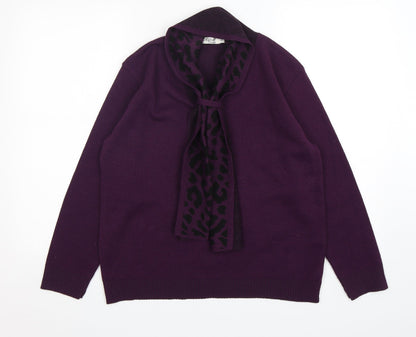 Womens UK Size M Reflect Purple Pullover Jumper