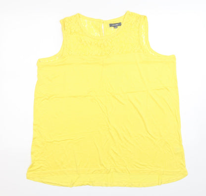 Womens UK Size 16 Studio Yellow Basic Tank