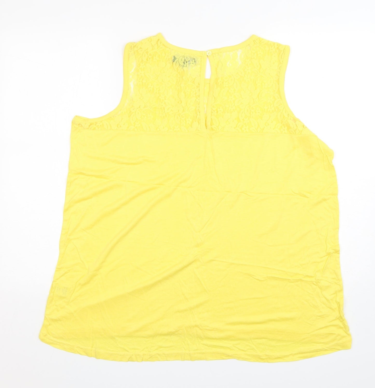 Womens UK Size 16 Studio Yellow Basic Tank