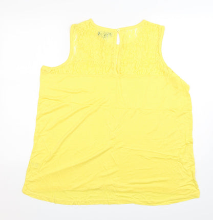 Womens UK Size 16 Studio Yellow Basic Tank