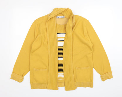 Womens UK Size M pure & natural Yellow Cardigan Jumper