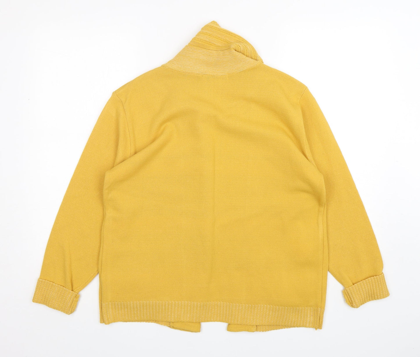 Womens UK Size M pure & natural Yellow Cardigan Jumper