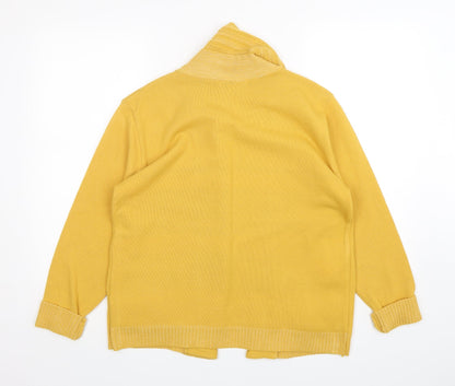 Womens UK Size M pure & natural Yellow Cardigan Jumper