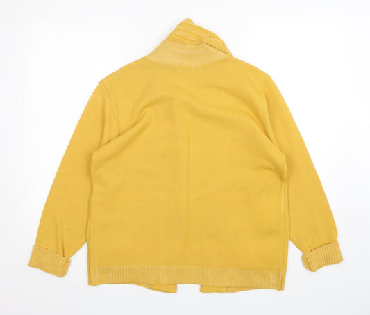 Womens UK Size M pure & natural Yellow Cardigan Jumper