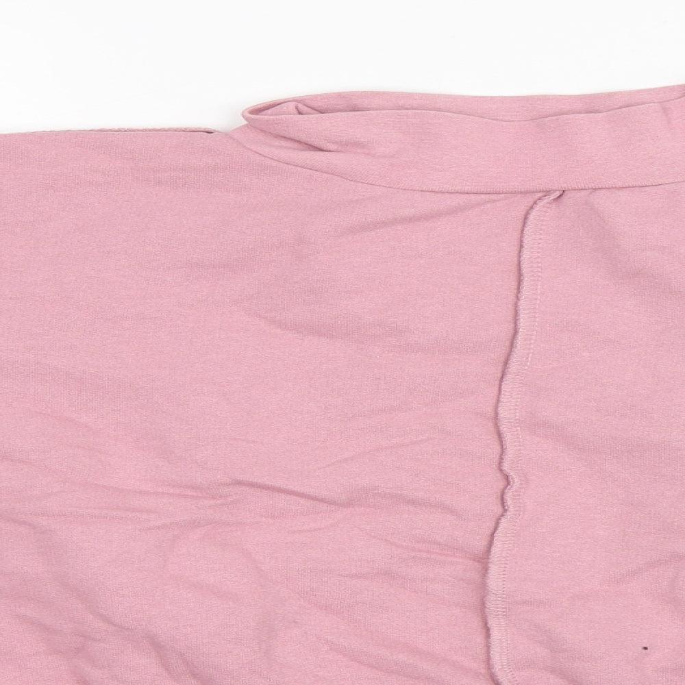 Boohoo Womens Pink  Cotton Pullover Sweatshirt Size L   - Cropped