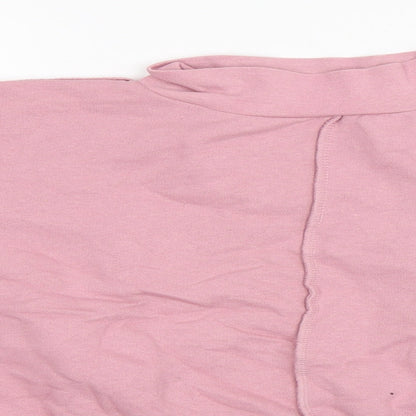 Boohoo Womens Pink  Cotton Pullover Sweatshirt Size L   - Cropped