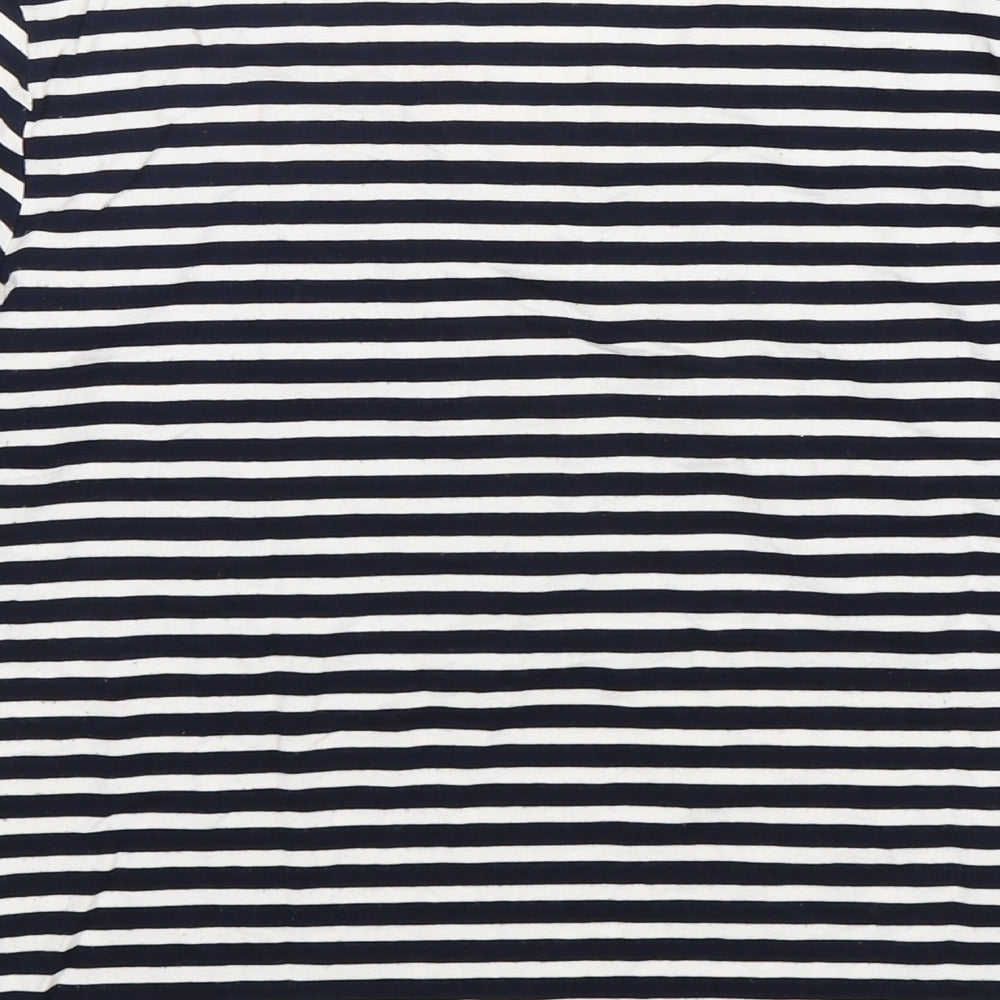 Jumper  Womens Multicoloured Striped Viscose Basic T-Shirt Size S V-Neck