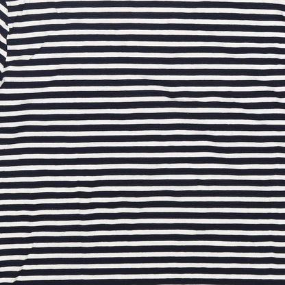 Jumper  Womens Multicoloured Striped Viscose Basic T-Shirt Size S V-Neck