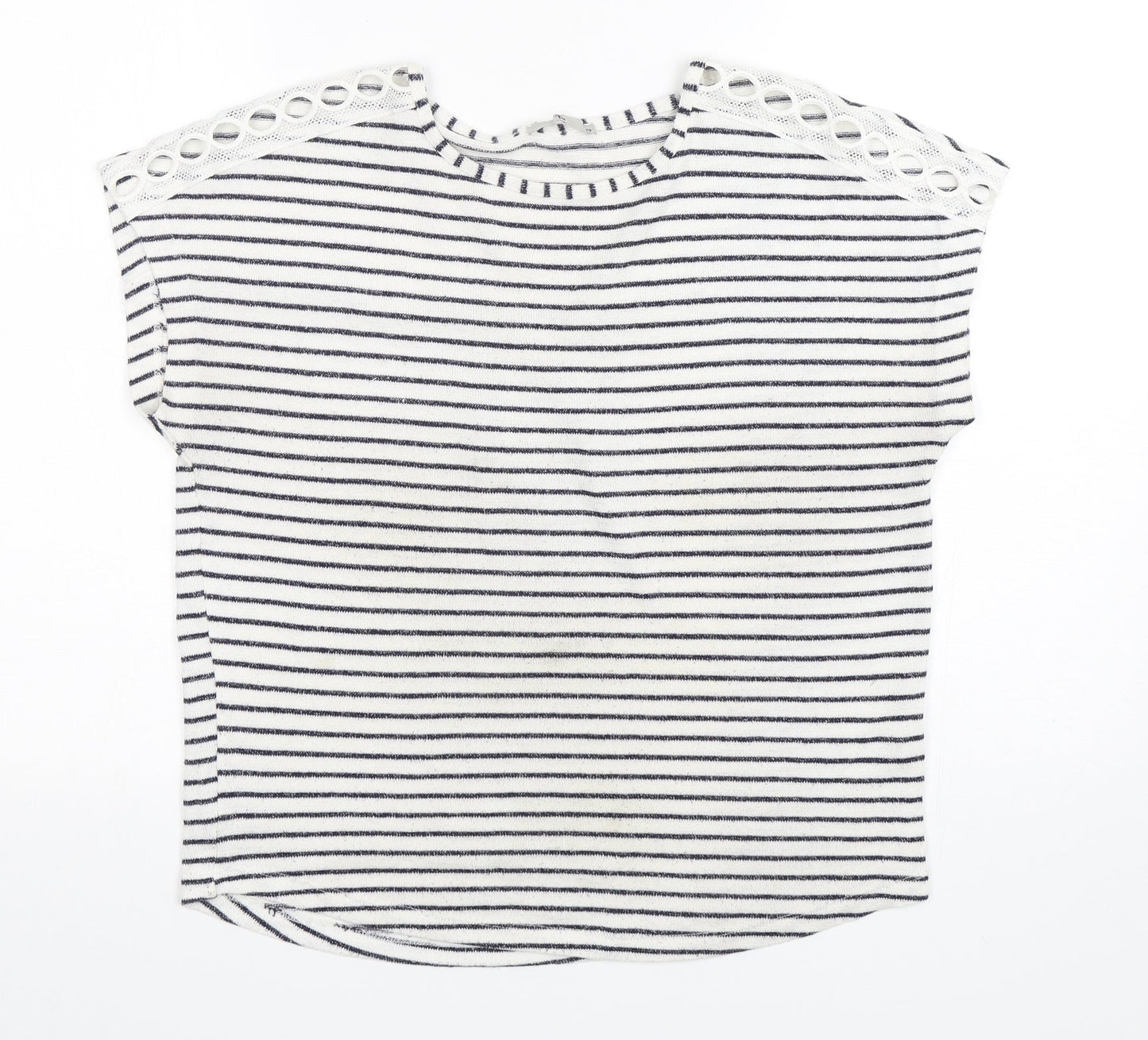 TU Womens Multicoloured Round Neck Striped Viscose Pullover Jumper Size 10