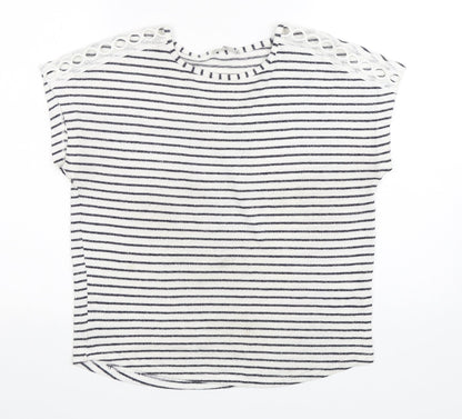 TU Womens Multicoloured Round Neck Striped Viscose Pullover Jumper Size 10