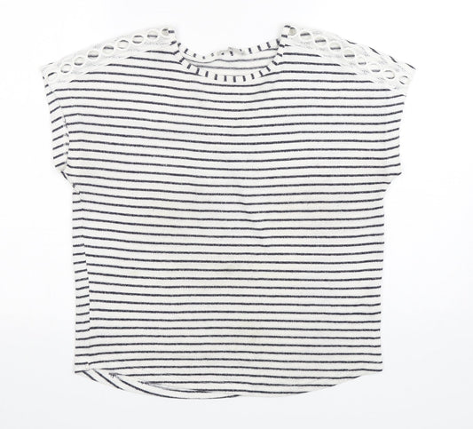 TU Womens Multicoloured Round Neck Striped Viscose Pullover Jumper Size 10