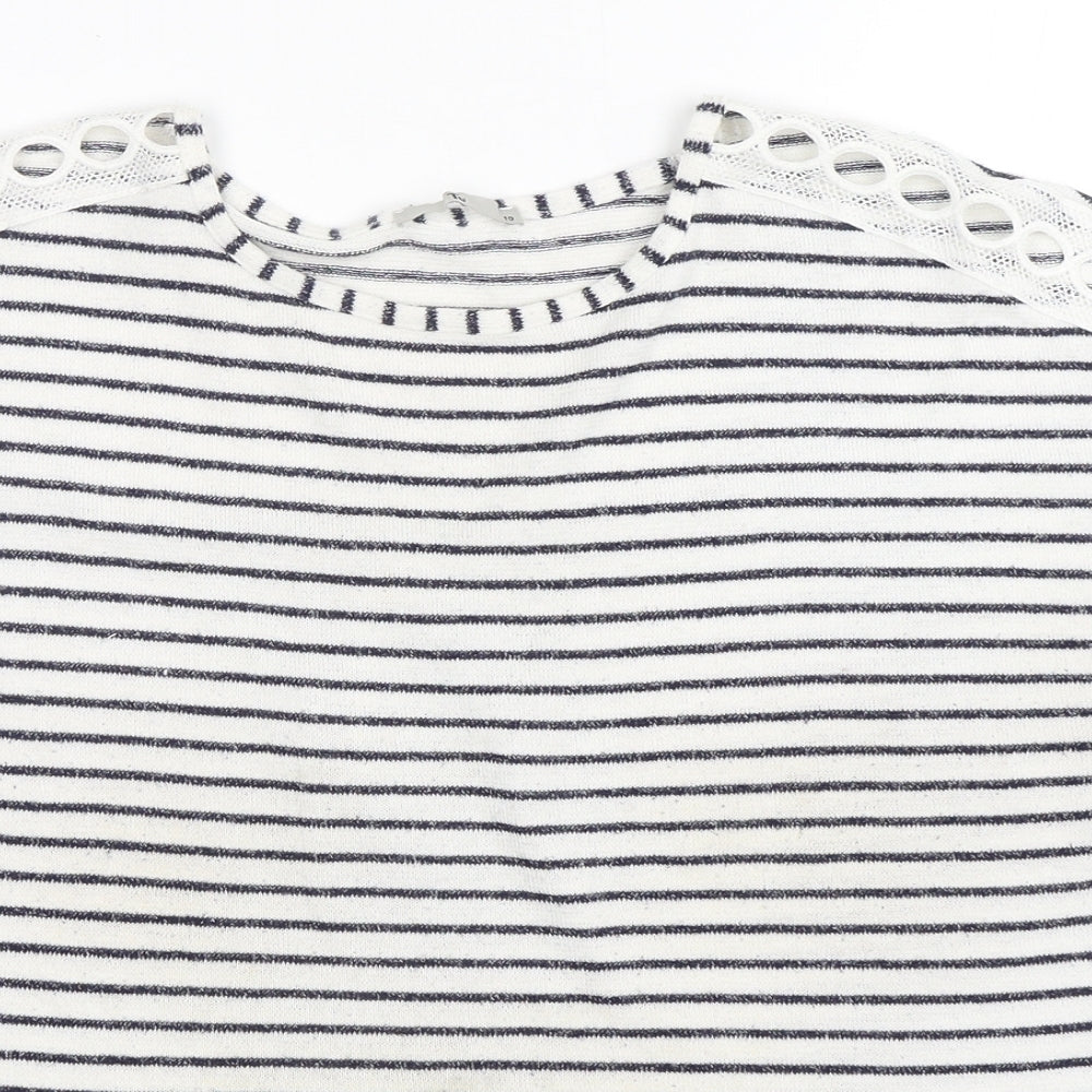 TU Womens Multicoloured Round Neck Striped Viscose Pullover Jumper Size 10