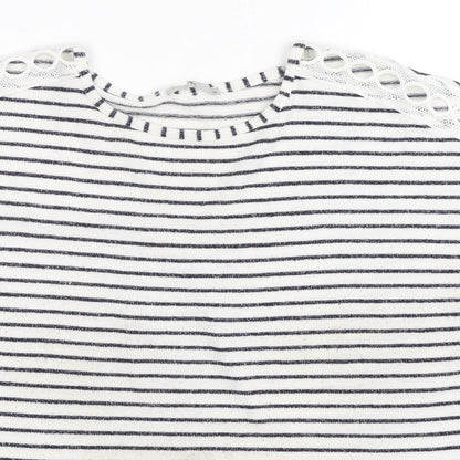 TU Womens Multicoloured Round Neck Striped Viscose Pullover Jumper Size 10