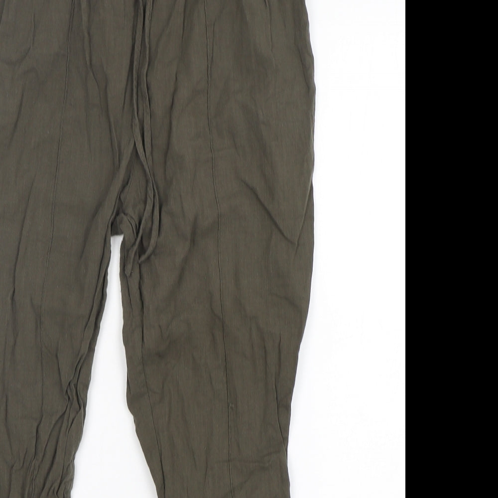 Shein  Womens Green  Cotton Bloomer Trousers Size L L26 in Regular