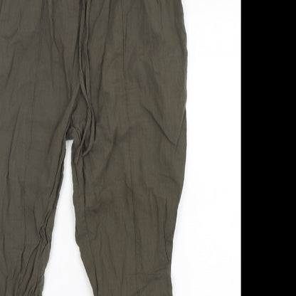 Shein  Womens Green  Cotton Bloomer Trousers Size L L26 in Regular