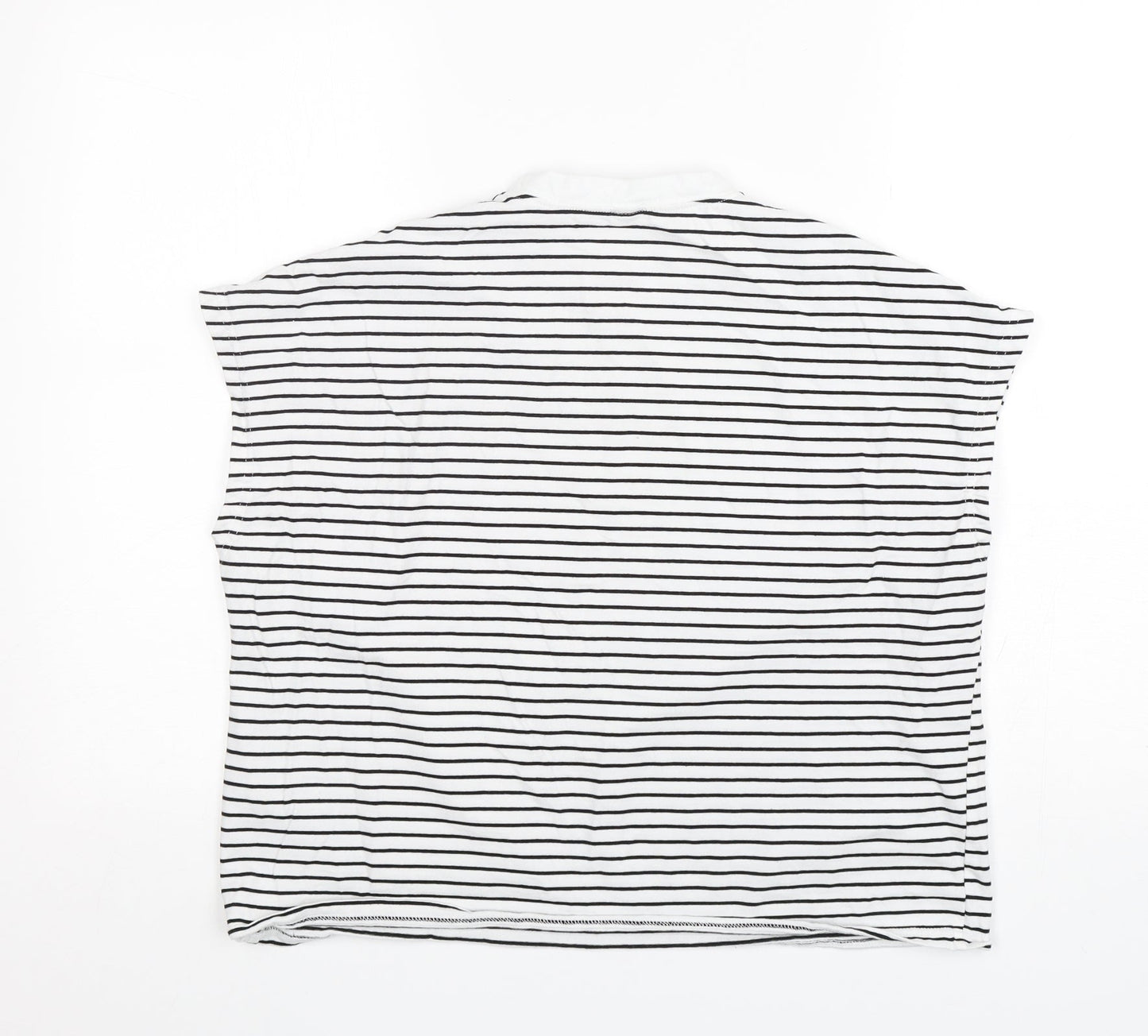 Shein  Womens Multicoloured Striped Cotton Basic Tank Size 8 Round Neck