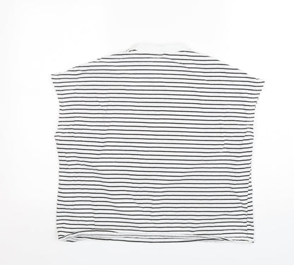 Shein  Womens Multicoloured Striped Cotton Basic Tank Size 8 Round Neck