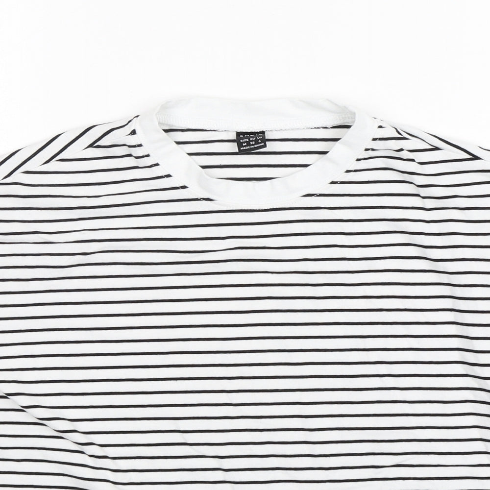 Shein  Womens Multicoloured Striped Cotton Basic Tank Size 8 Round Neck