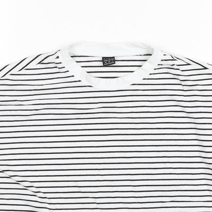 Shein  Womens Multicoloured Striped Cotton Basic Tank Size 8 Round Neck