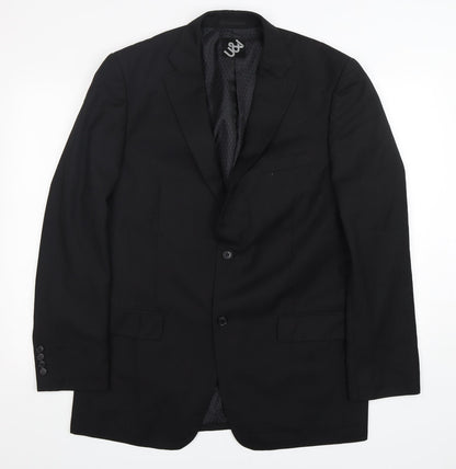 U&I Mens Black  Polyester Jacket Suit Jacket