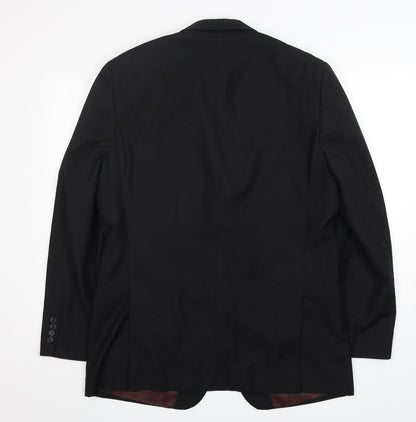 U&I Mens Black  Polyester Jacket Suit Jacket