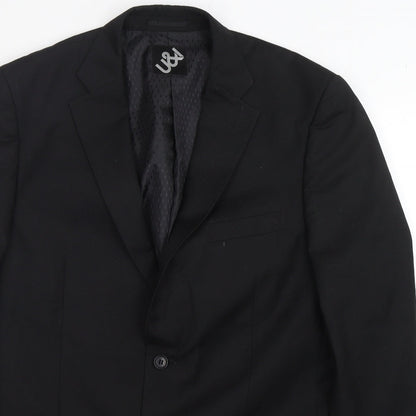 U&I Mens Black  Polyester Jacket Suit Jacket