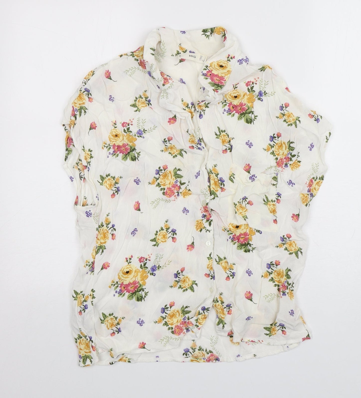 Womens UK Size L MNG Multicoloured Basic Button-Up