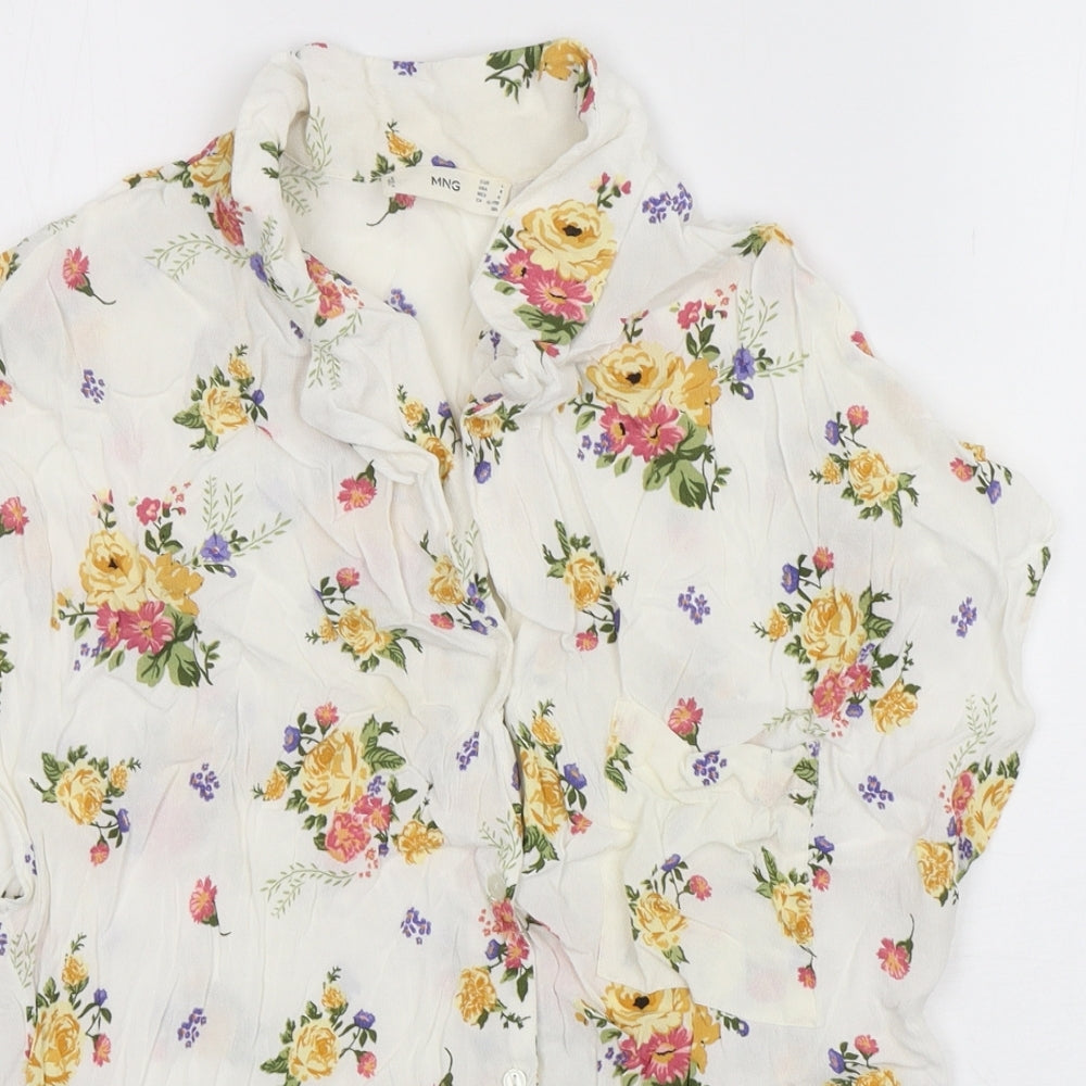 Womens UK Size L MNG Multicoloured Basic Button-Up