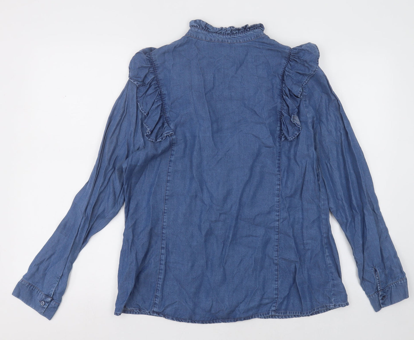 Womens UK Size L savida Blue Basic Button-Up