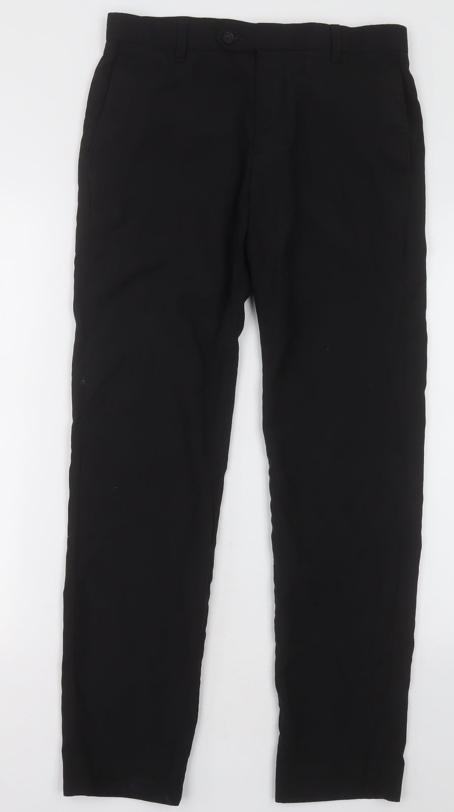 NEXT Mens Black  Polyester Capri Trousers Size 30 L31 in Regular Button
