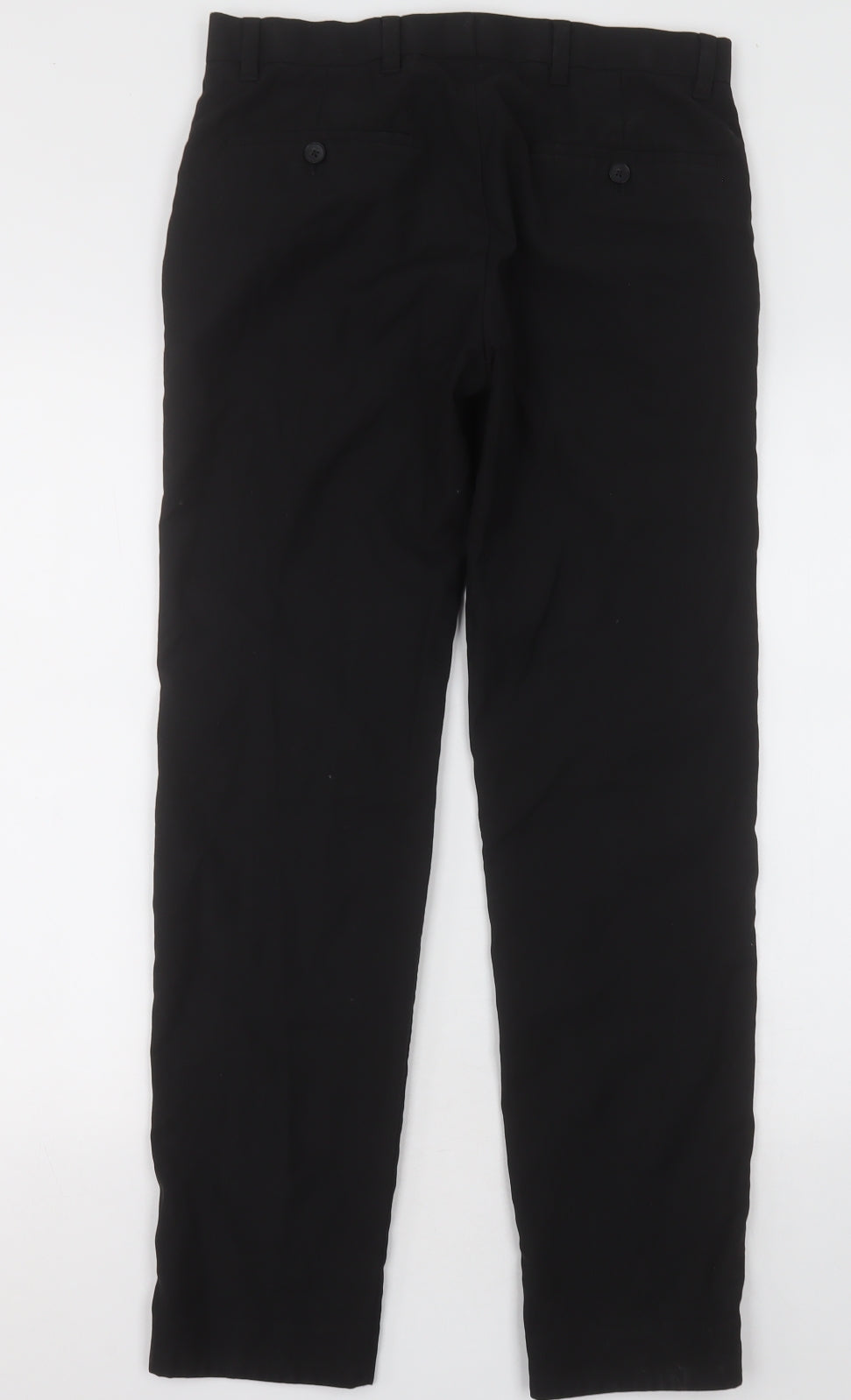 NEXT Mens Black  Polyester Capri Trousers Size 30 L31 in Regular Button