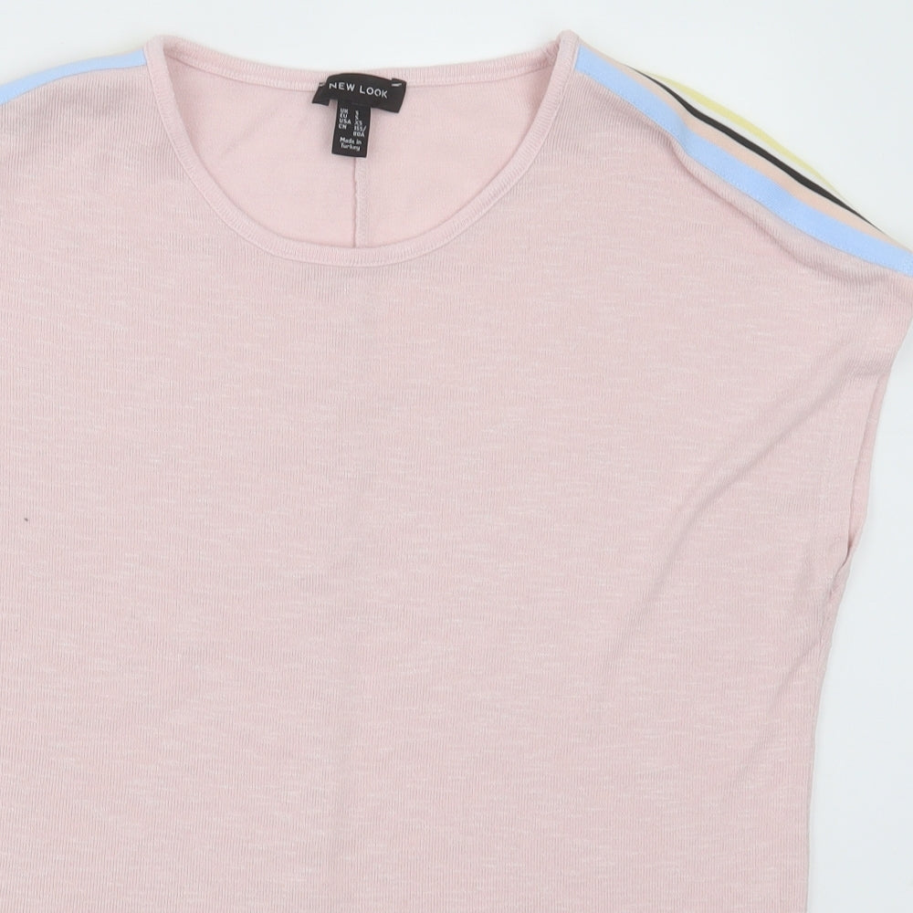 Womens UK Size S New Look Pink Basic T-Shirt