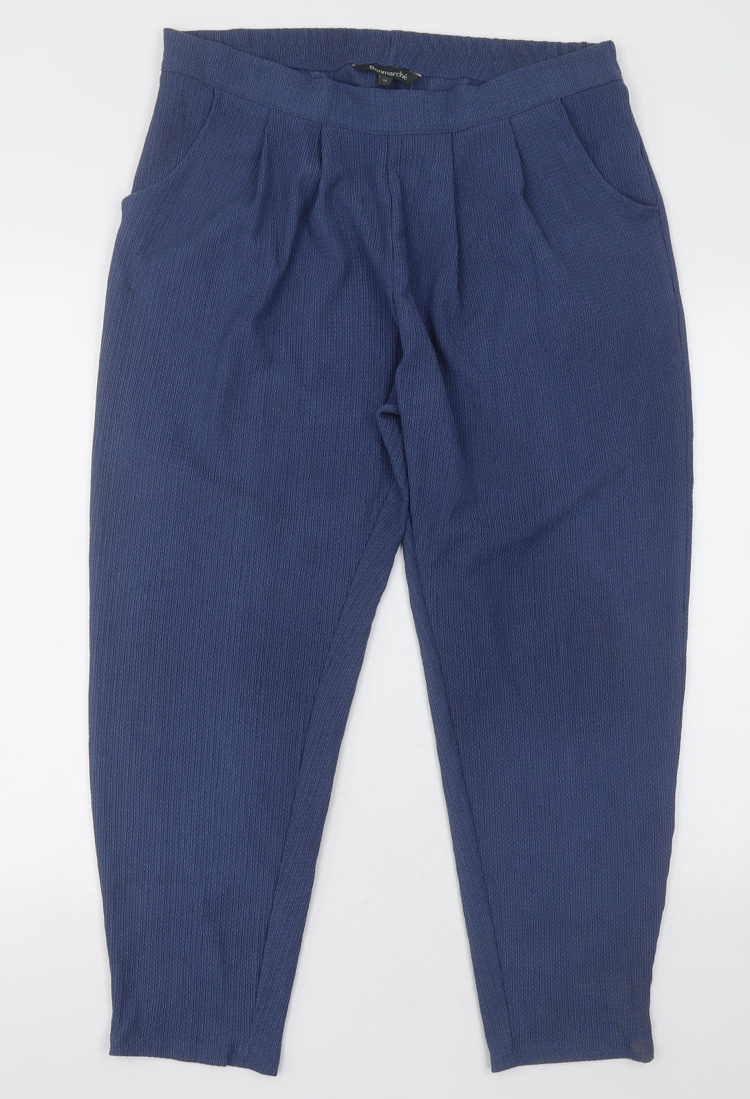 bobnmarch Womens Blue  Polyester Trousers  Size 16 L30 in Regular