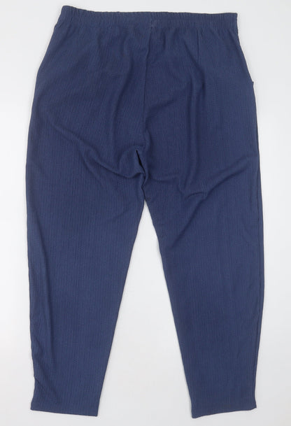 bobnmarch Womens Blue  Polyester Trousers  Size 16 L30 in Regular