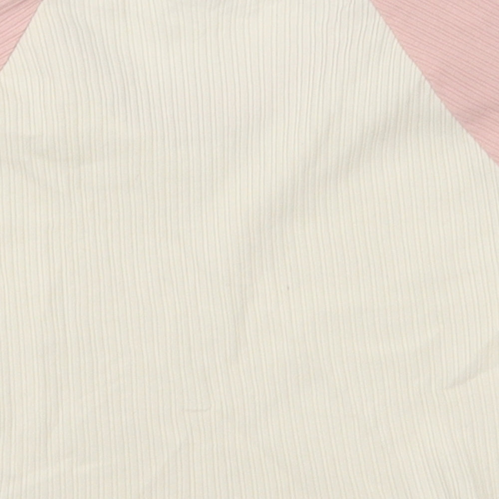 SheIn Girls Pink  Cotton Cropped T-Shirt Size 14 Years Crew Neck Pullover