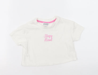 jeff & co Girls White  Cotton Cami Pyjama Top Size 2-3 Years  Pullover - Sleepy Head