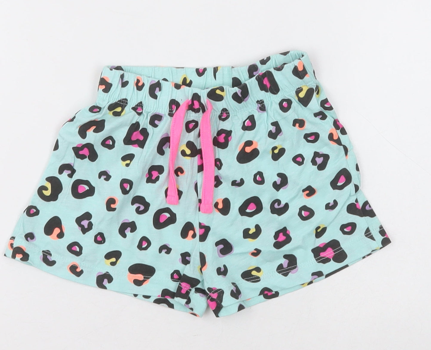 Dunnes Stores Girls Blue Animal Print Cotton Cami Sleep Shorts Size 2-3 Years  Tie