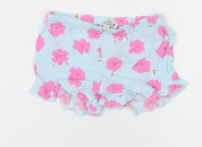jeff &co Girls Blue Floral Cotton  Sleep Shorts Size 2-3 Years