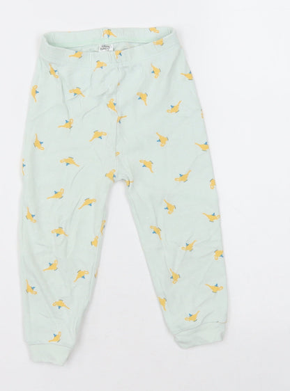 George Girls Green Geometric Cotton  Pyjama Pants Size 18-24 Months  Pullover - tea pot
