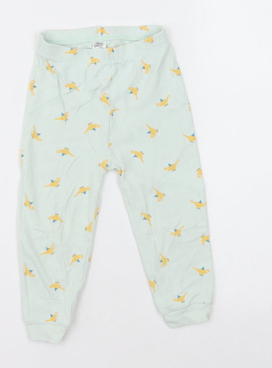 George Girls Green Geometric Cotton  Pyjama Pants Size 18-24 Months  Pullover - tea pot