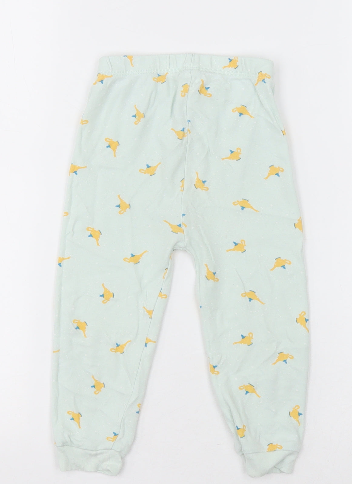 George Girls Green Geometric Cotton  Pyjama Pants Size 18-24 Months  Pullover - tea pot