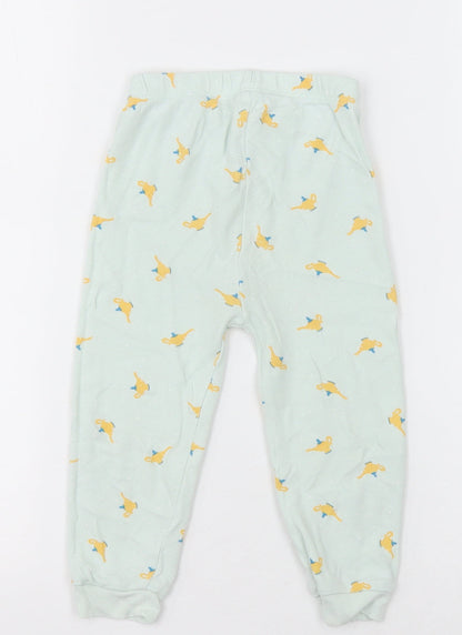 George Girls Green Geometric Cotton  Pyjama Pants Size 18-24 Months  Pullover - tea pot