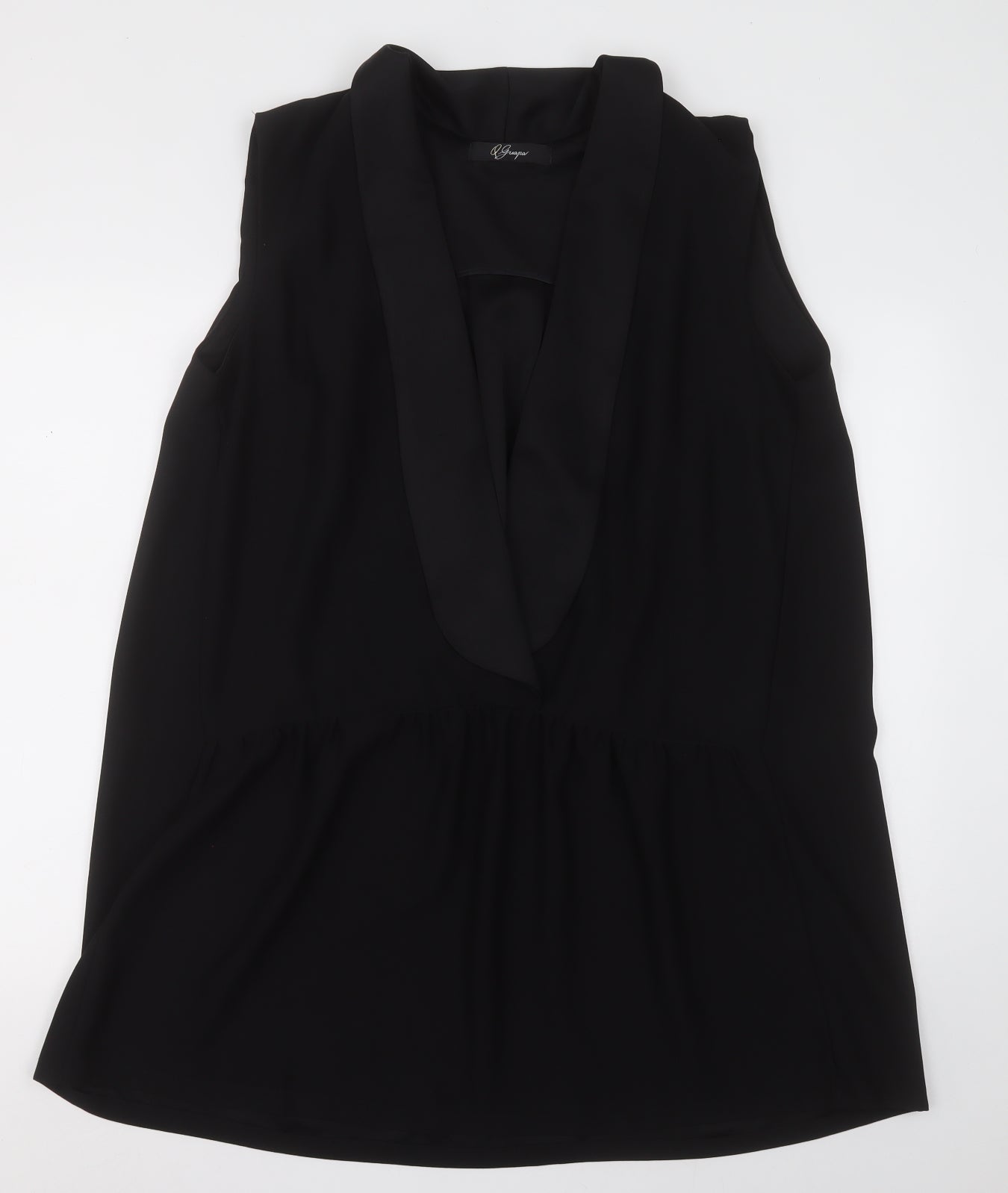 Womens UK Size L Preworn Black Basic Blouse