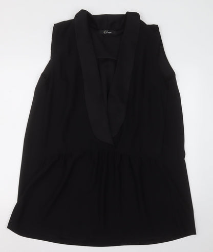 Womens UK Size L Preworn Black Basic Blouse