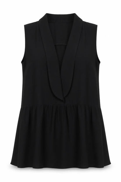 Womens UK Size L Preworn Black Basic Blouse