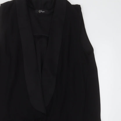 Womens UK Size L Preworn Black Basic Blouse