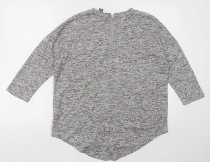 Primark Womens Grey  Polyester Pullover Sweatshirt Size S  Zip