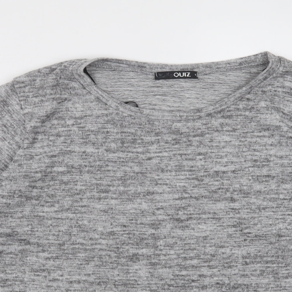 quix Womens Grey  Polyester Pullover Sweatshirt Size S  Pullover - Lace trim