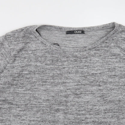 quix Womens Grey  Polyester Pullover Sweatshirt Size S  Pullover - Lace trim