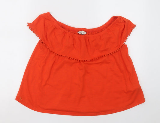 F&F Womens Orange  Polyester Camisole T-Shirt Size 10 Off the Shoulder